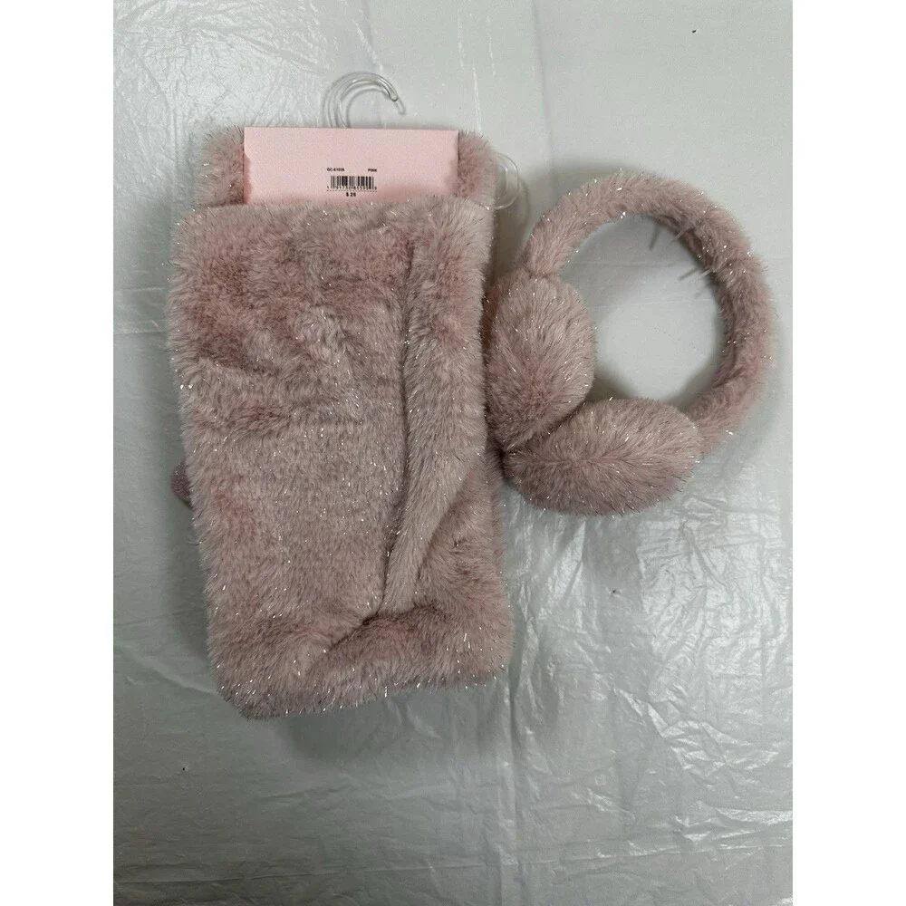 3 Pieces Set Earmuffs Scarf Gloves Set One Size Girl